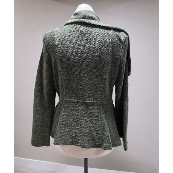 BNCI By Blanc Noir Womens Green Open Front Cardigan Sweater Large - Picture 7 of 8